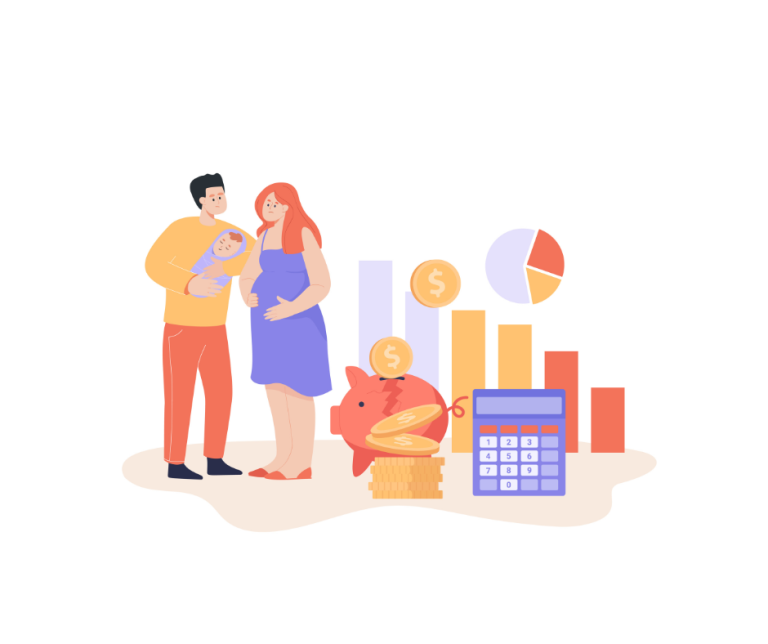 A happy family with a newborn baby, symbolizing the new tax benefits and responsibilities that come with parenthood, as assisted by Mycase
